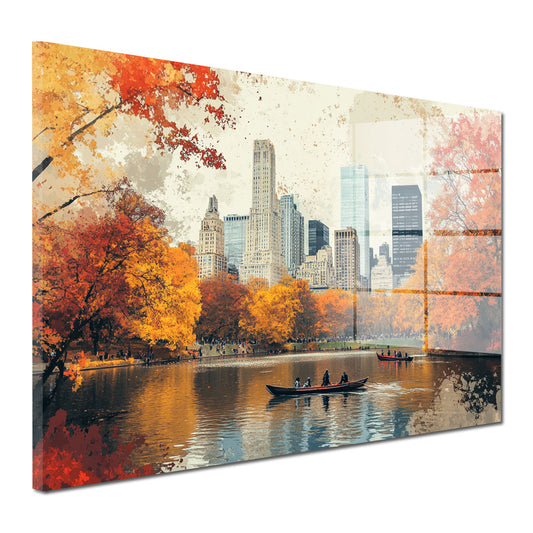 Städte New York Herbst Acrylglasbild Wandbild Bild Wanddeko Wohnzimmer XL