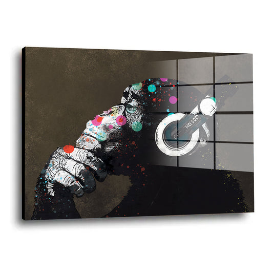 Street Art Affe Acrylglasbild Wandbild Bild Wanddeko Wohnzimmer XL