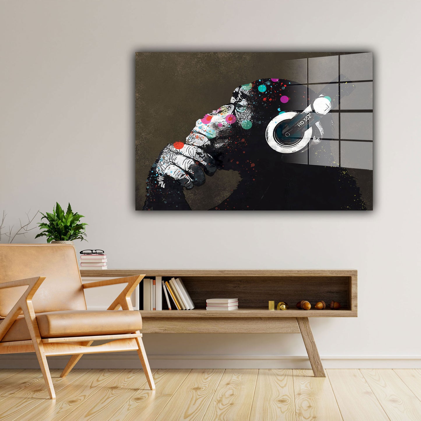 Street Art Affe Acrylglasbild Wandbild Bild Wanddeko Wohnzimmer XL