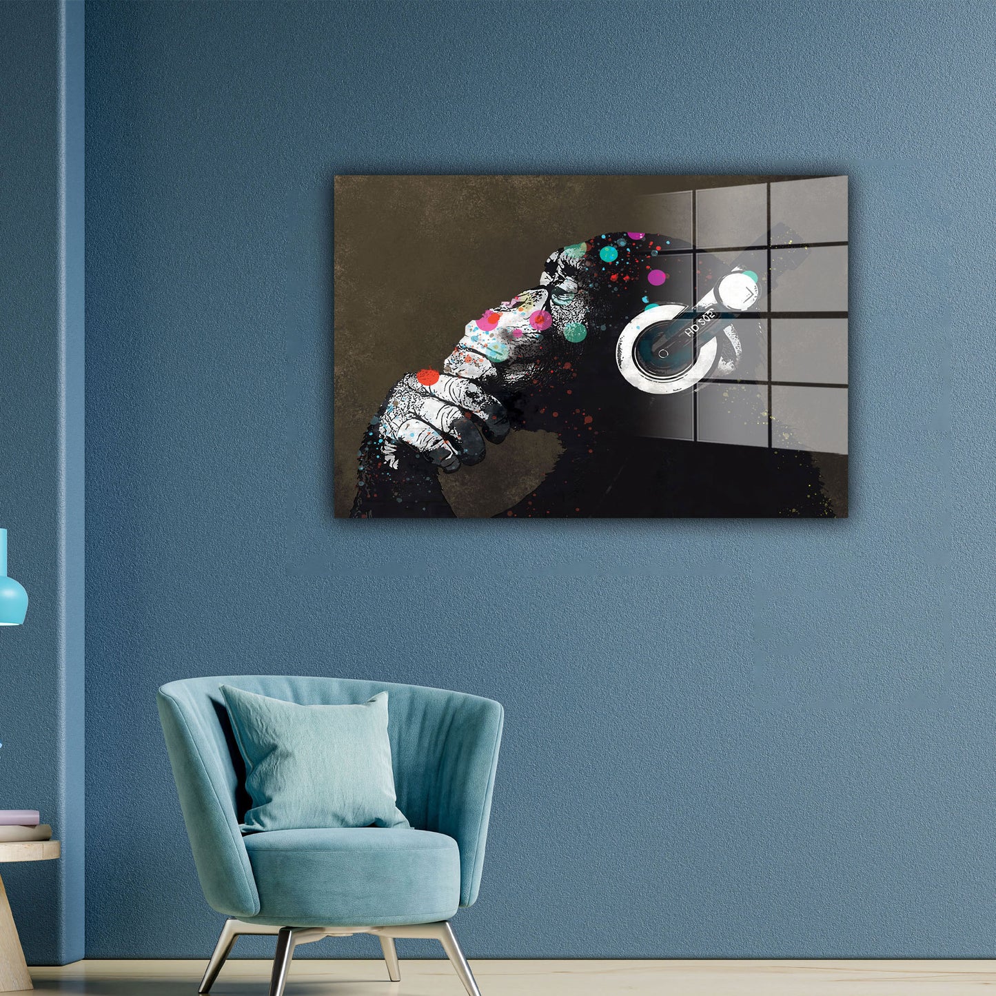 Street Art Affe Acrylglasbild Wandbild Bild Wanddeko Wohnzimmer XL