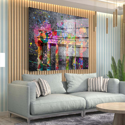 Street Art Brandenburger Tor Acrylglasbild Wandbild Bild Wanddeko Wohnzimmer XL