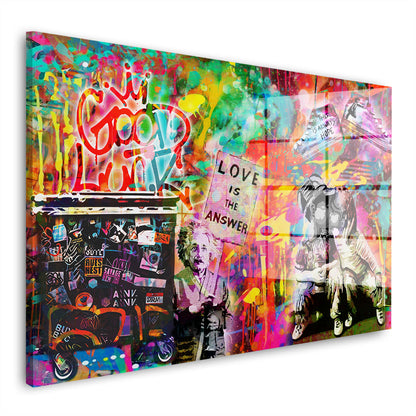 Street Art Kids Love Acrylglasbild Wandbild Bild Wanddeko Wohnzimmer XL