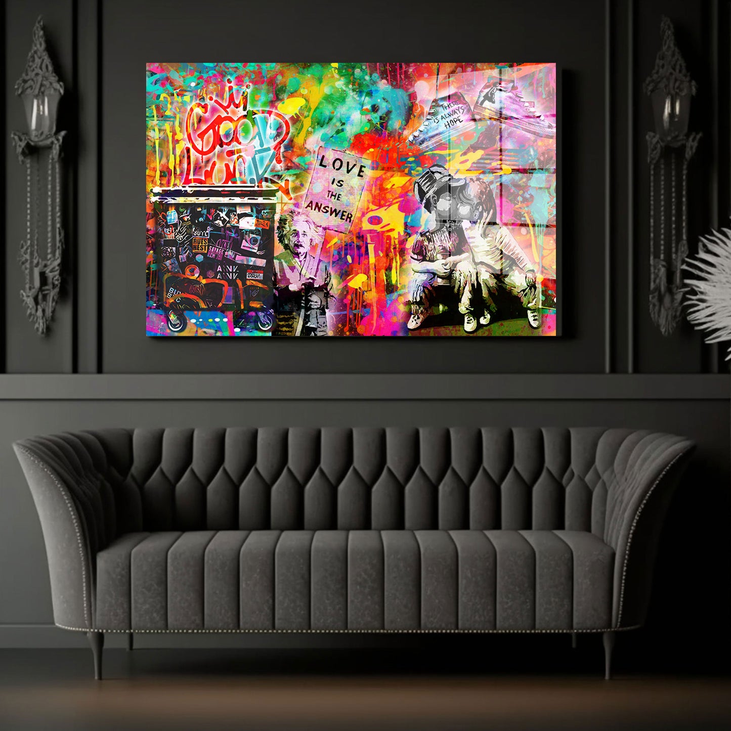 Street Art Kids Love Acrylglasbild Wandbild Bild Wanddeko Wohnzimmer XL