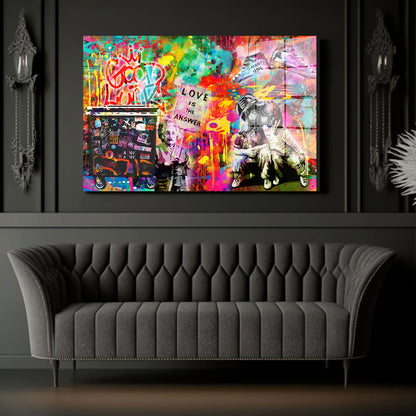 Street Art Kids Love Acrylglasbild Wandbild Bild Wanddeko Wohnzimmer XL