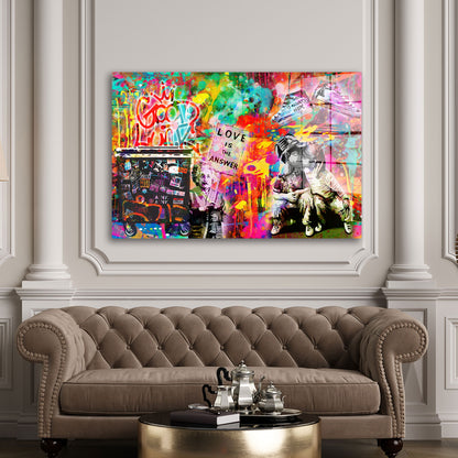 Street Art Kids Love Acrylglasbild Wandbild Bild Wanddeko Wohnzimmer XL