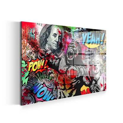 Street Art Kong Acrylglasbild Wandbild Bild Wanddeko Wohnzimmer XL