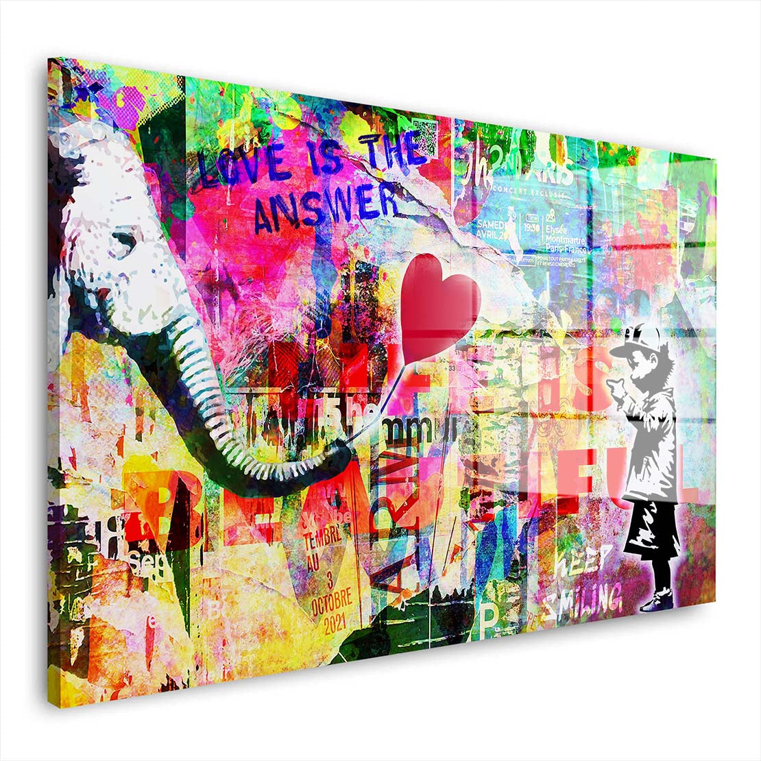 Street Art Love Acrylglasbild Wandbild Bild Wanddeko Wohnzimmer XL