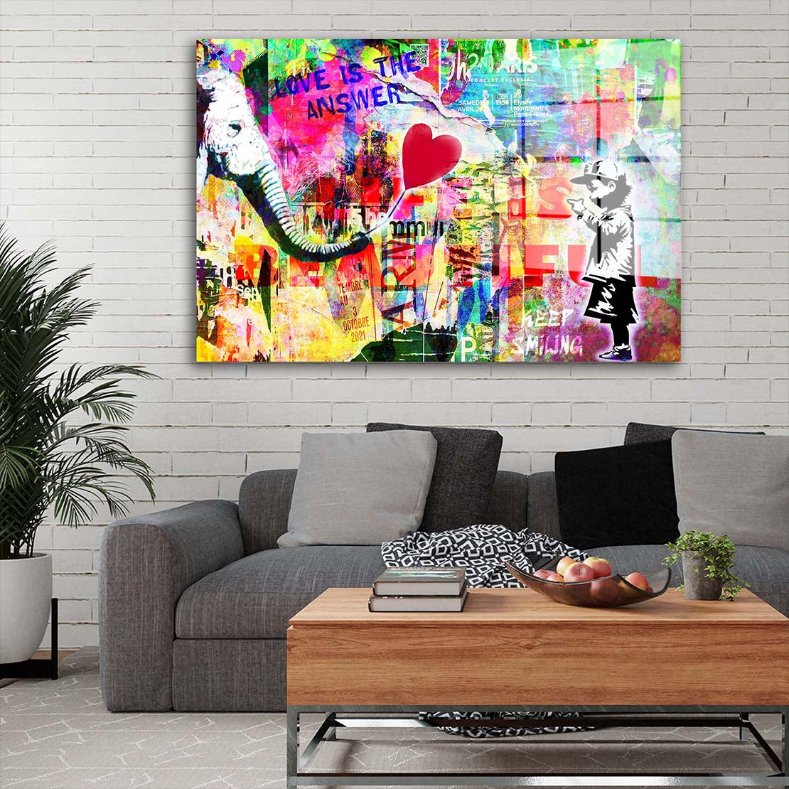 Street Art Love Acrylglasbild Wandbild Bild Wanddeko Wohnzimmer XL