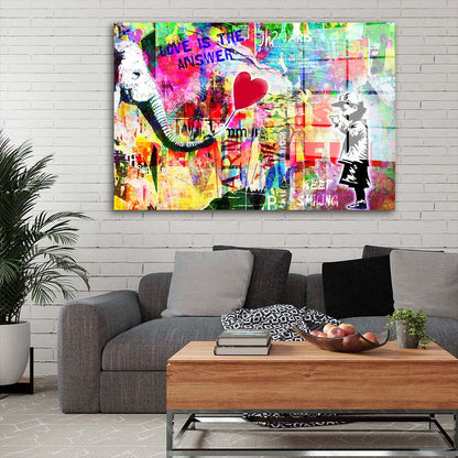 Street Art Love Acrylglasbild Wandbild Bild Wanddeko Wohnzimmer XL
