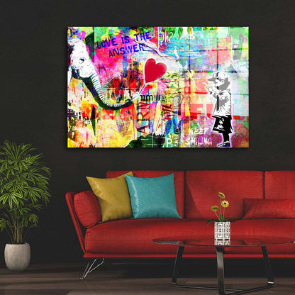 Street Art Love Acrylglasbild Wandbild Bild Wanddeko Wohnzimmer XL