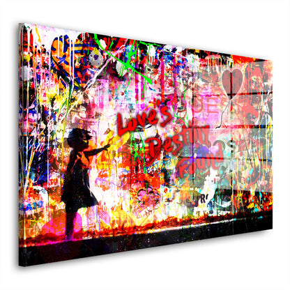 Street Art Zitat Love Acrylglasbild Wandbild Bild Wanddeko Wohnzimmer XL
