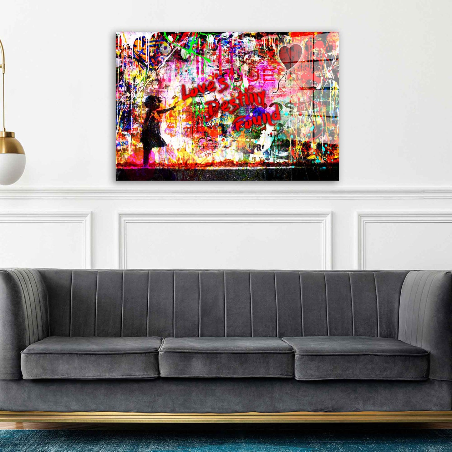 Street Art Zitat Love Acrylglasbild Wandbild Bild Wanddeko Wohnzimmer XL