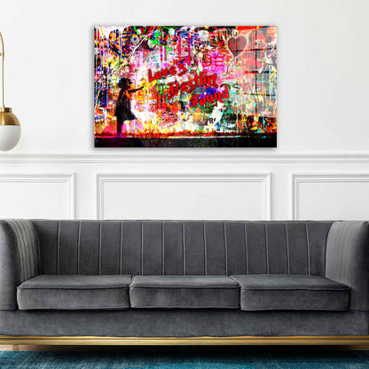 Street Art Zitat Love Acrylglasbild Wandbild Bild Wanddeko Wohnzimmer XL
