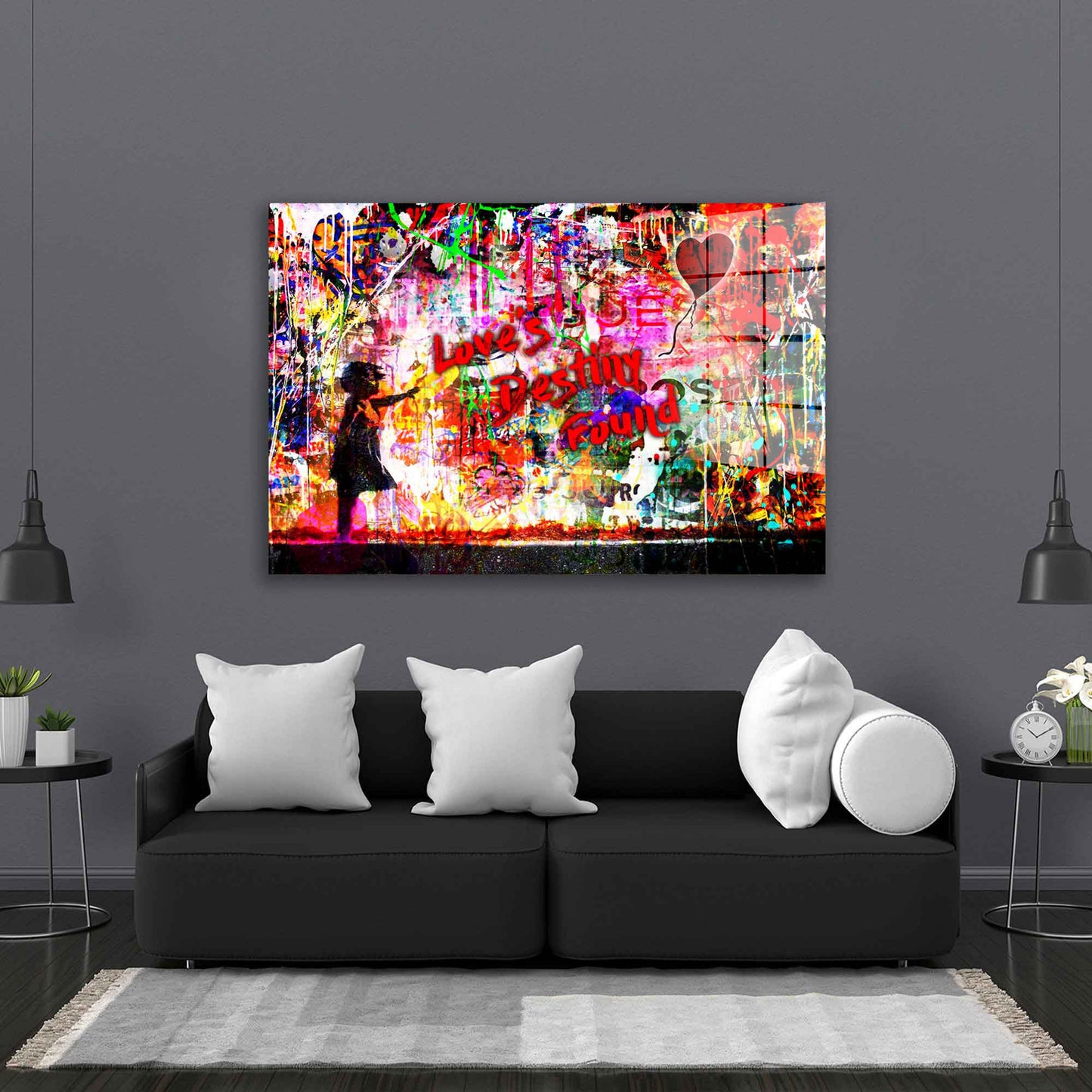 Street Art Zitat Love Acrylglasbild Wandbild Bild Wanddeko Wohnzimmer XL