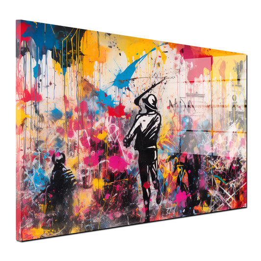 Street Figuren Art Multicolour Acrylglasbild Wandbild Bild Wanddeko Wohnzimmer XL