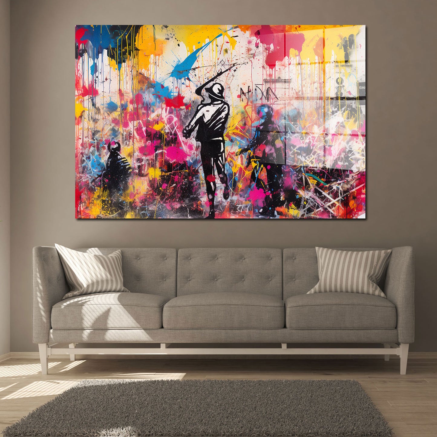 Street Figuren Art Multicolour Acrylglasbild Wandbild Bild Wanddeko Wohnzimmer XL