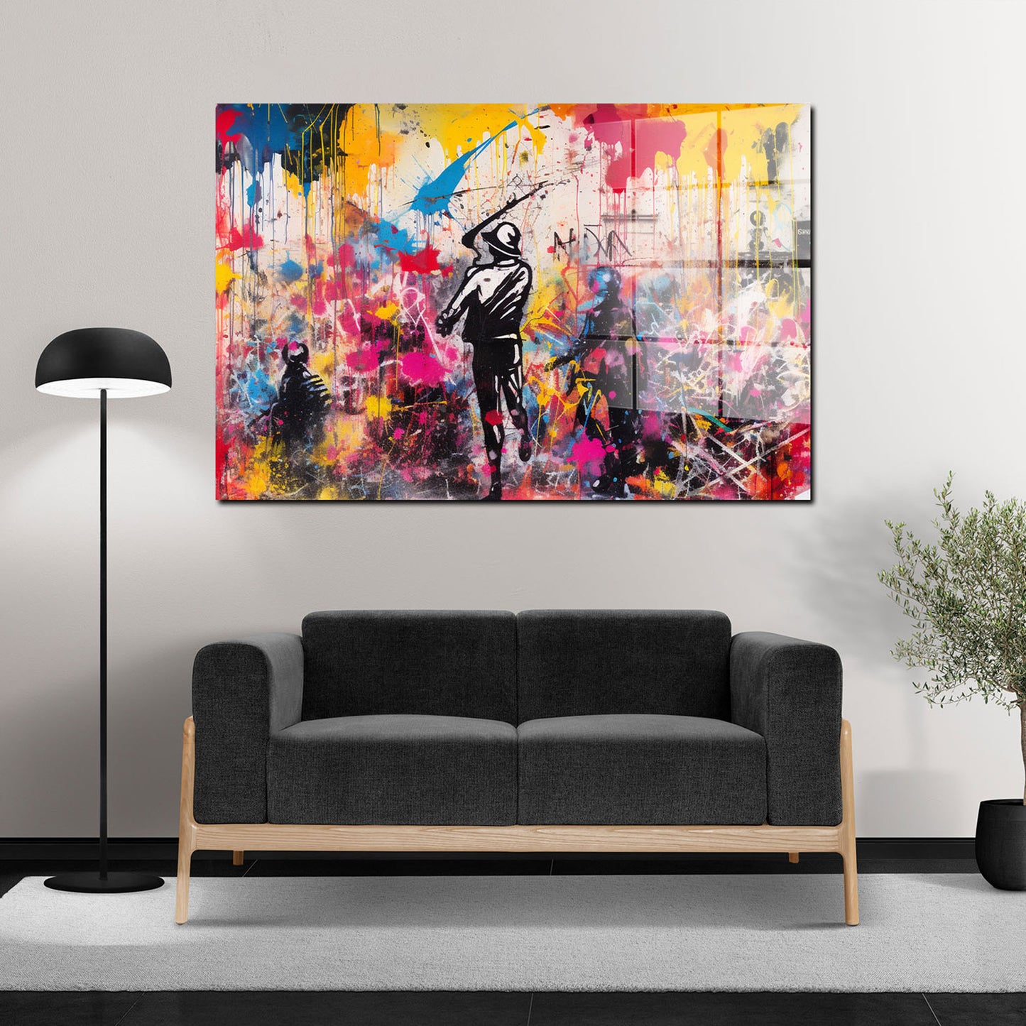 Street Figuren Art Multicolour Acrylglasbild Wandbild Bild Wanddeko Wohnzimmer XL