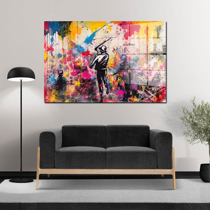 Street Figuren Art Multicolour Acrylglasbild Wandbild Bild Wanddeko Wohnzimmer XL