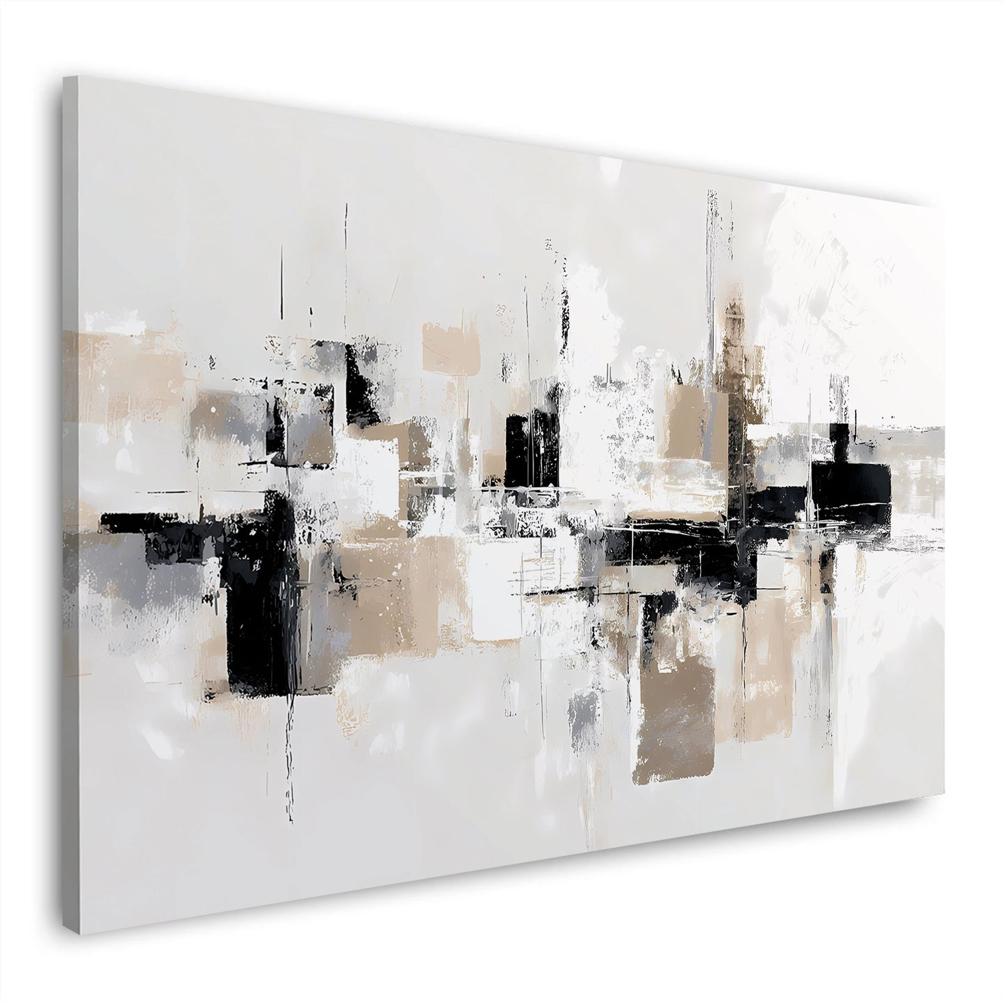 Strukturierte Flächen und Linien Wandbild Leinwandbild Kunstdruck XL Wanddeko