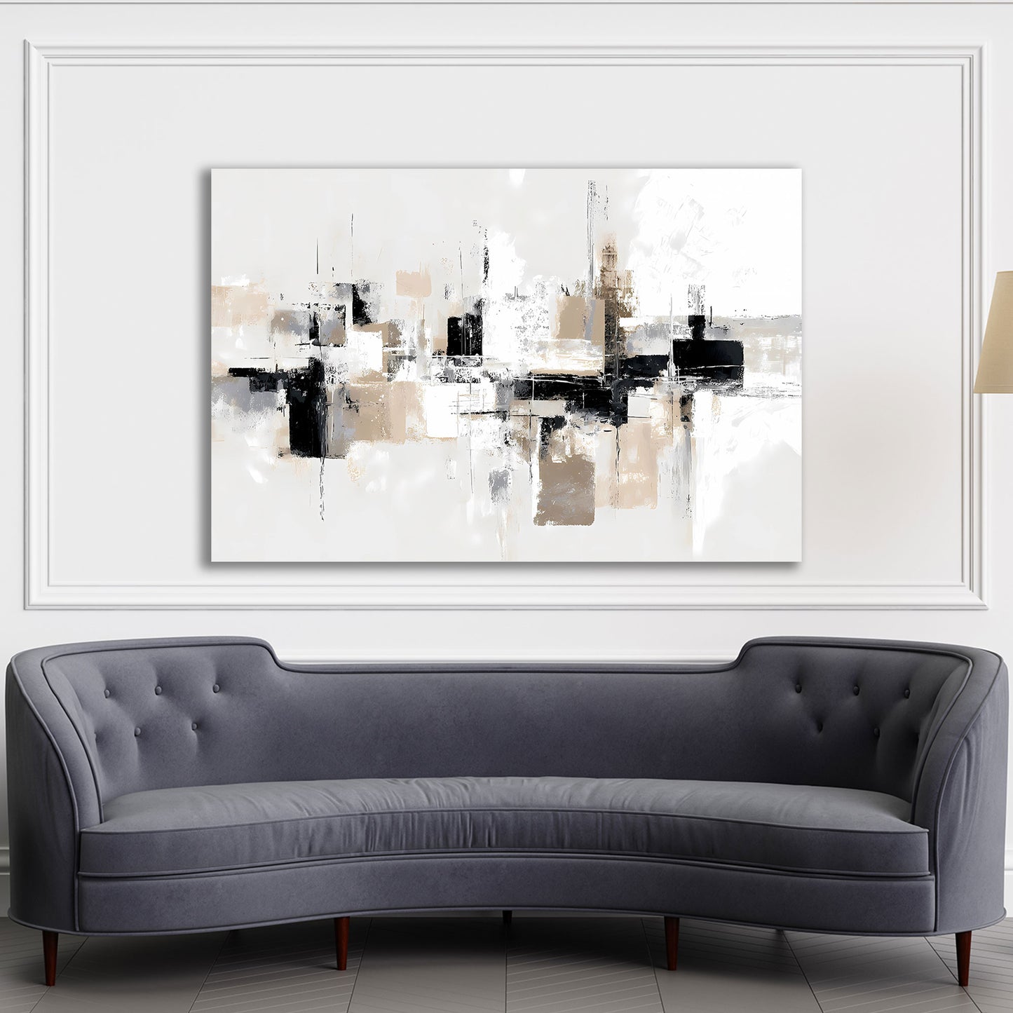 Strukturierte Flächen und Linien Wandbild Leinwandbild Kunstdruck XL Wanddeko