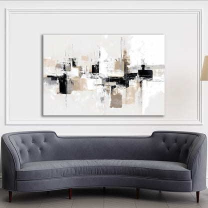 Strukturierte Flächen und Linien Wandbild Leinwandbild Kunstdruck XL Wanddeko