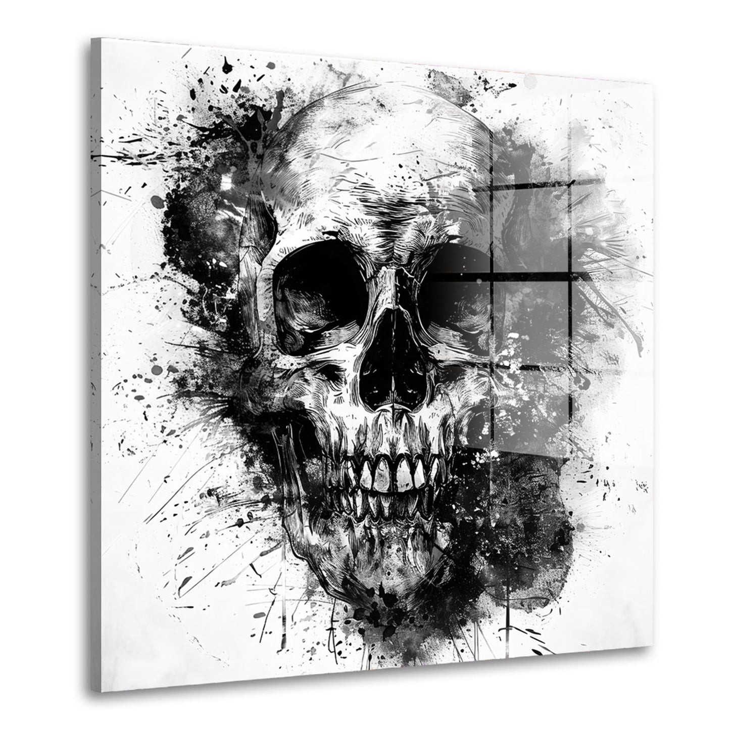 Totenkopf Schwarz Weiß Acrylglasbild Wandbild Bild Wanddeko Wohnzimmer XL