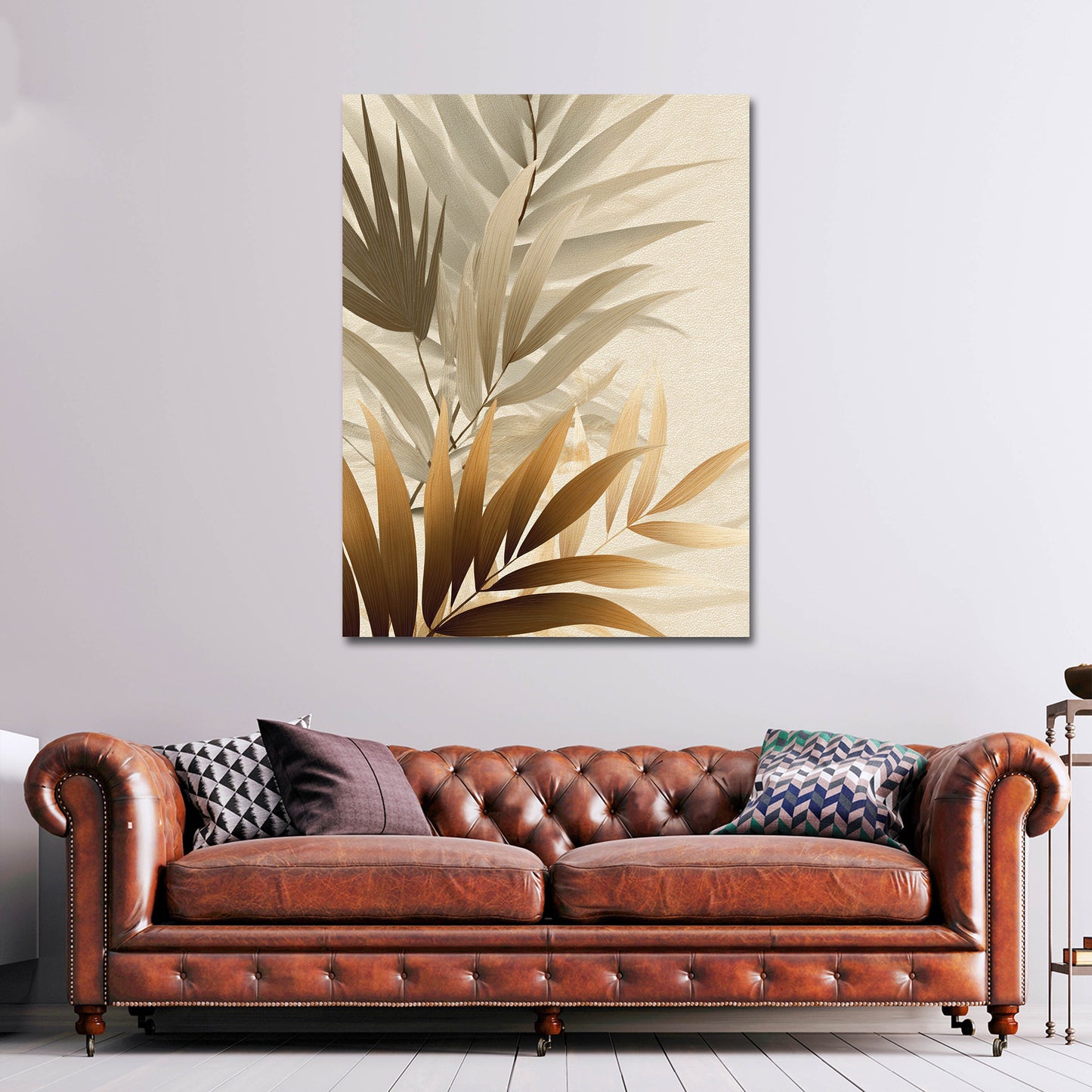 Minimalistisch Tropische Blätter Leinwandbild Wandbild Kunstdruck XL Wanddeko