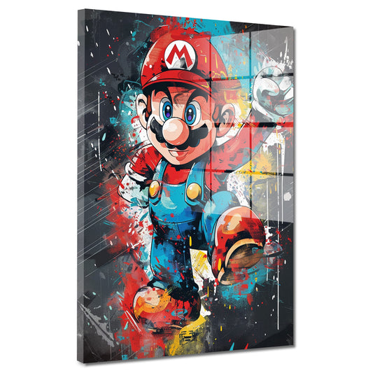 Pop Art Mario Held bunt Acrylglasbild Wandbild Bild Wanddeko Wohnzimmer XL