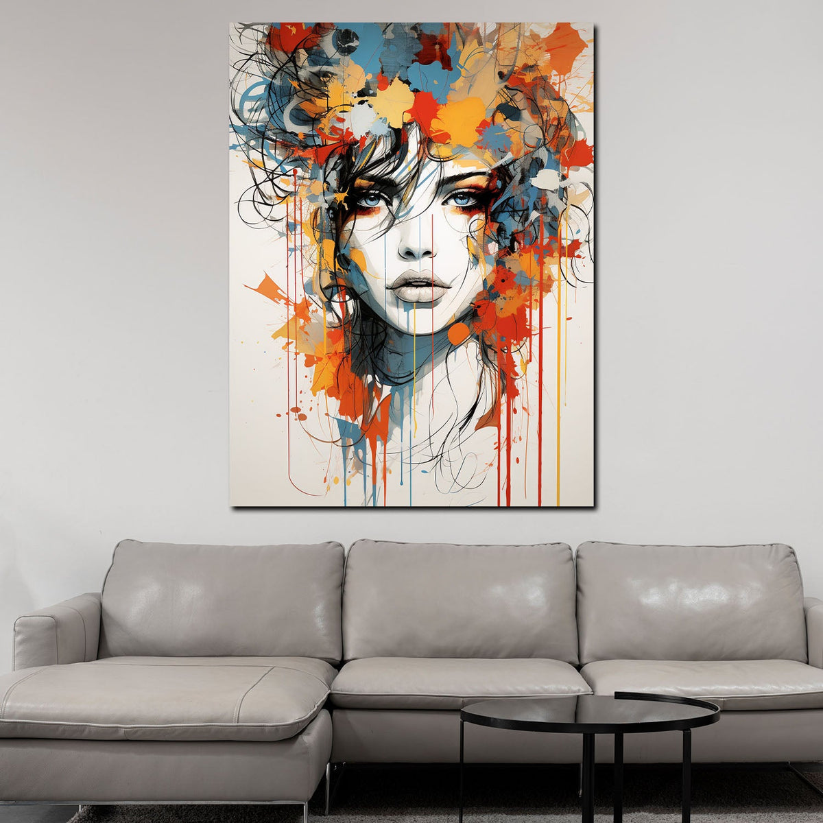 Splash Gesicht einer Frau Leinwandbild Wandbild Kunstdruck XL Deko