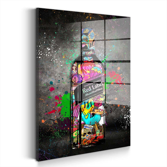 Whisky Street Art Style Acrylglasbild Wandbild Bild Wanddeko Wohnzimmer XL